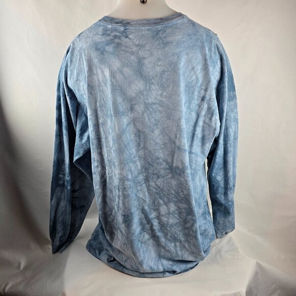 The Mountain T Shirt Men 2XL Blue 2013 Collin Bogle Wolf Big Face Tie Dye Nature - Picture 7 of 9